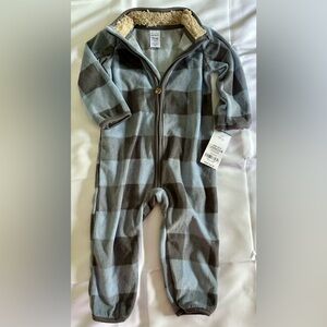 Carter's Blue and Gray Checkered Footie